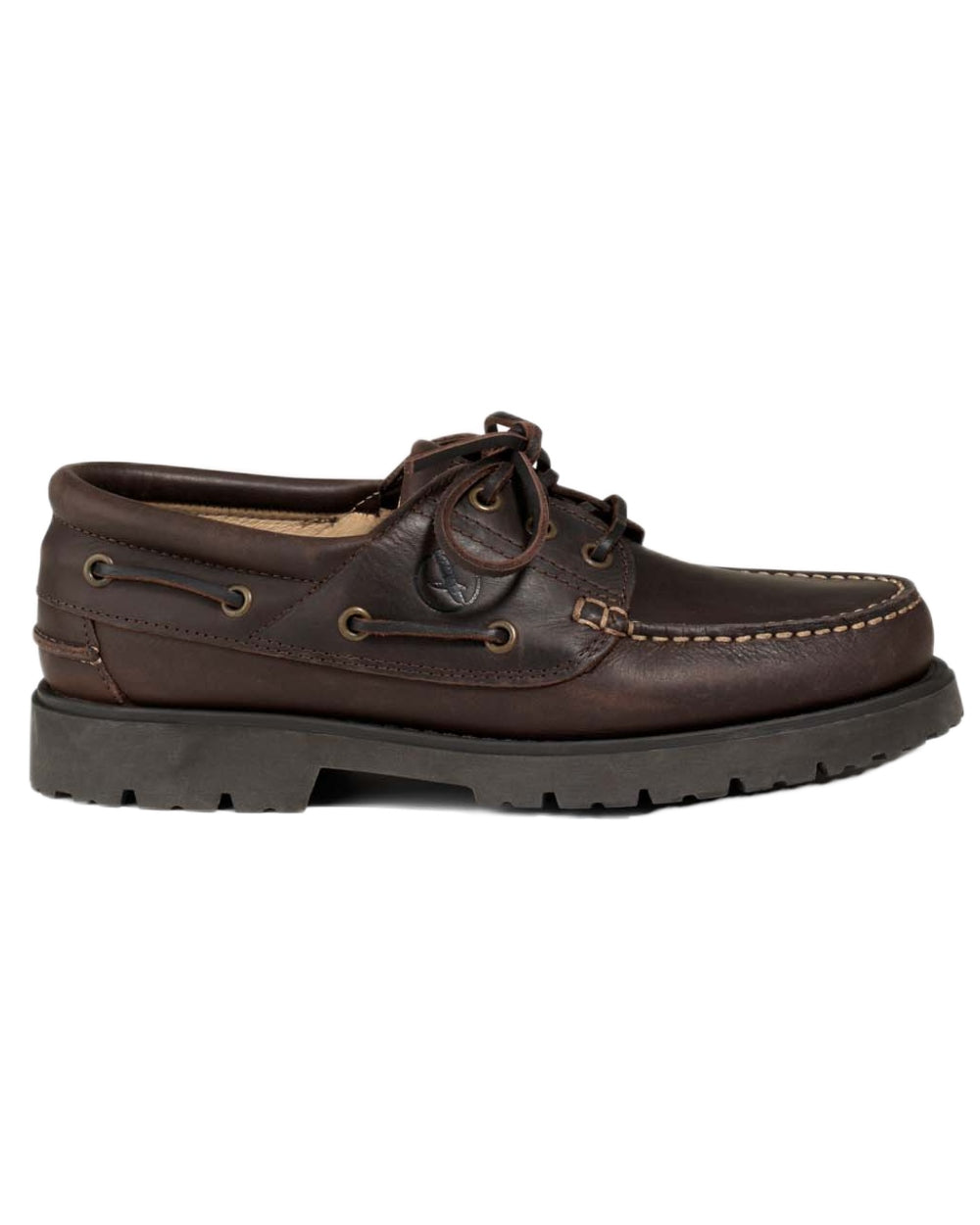 Maroon Fonce coloured Aigle Mens Tarmac Lace-Up Loafer Shoes on white background 