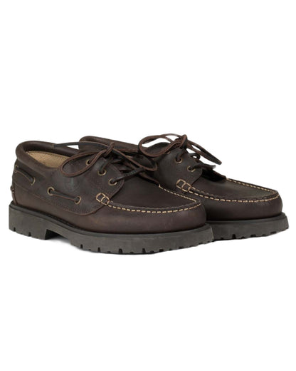 Maroon Fonce coloured Aigle Mens Tarmac Lace-Up Loafer Shoes on white background 