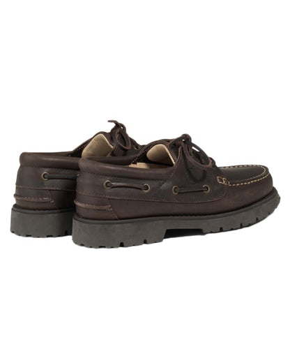 Maroon Fonce coloured Aigle Mens Tarmac Lace-Up Loafer Shoes on white background 