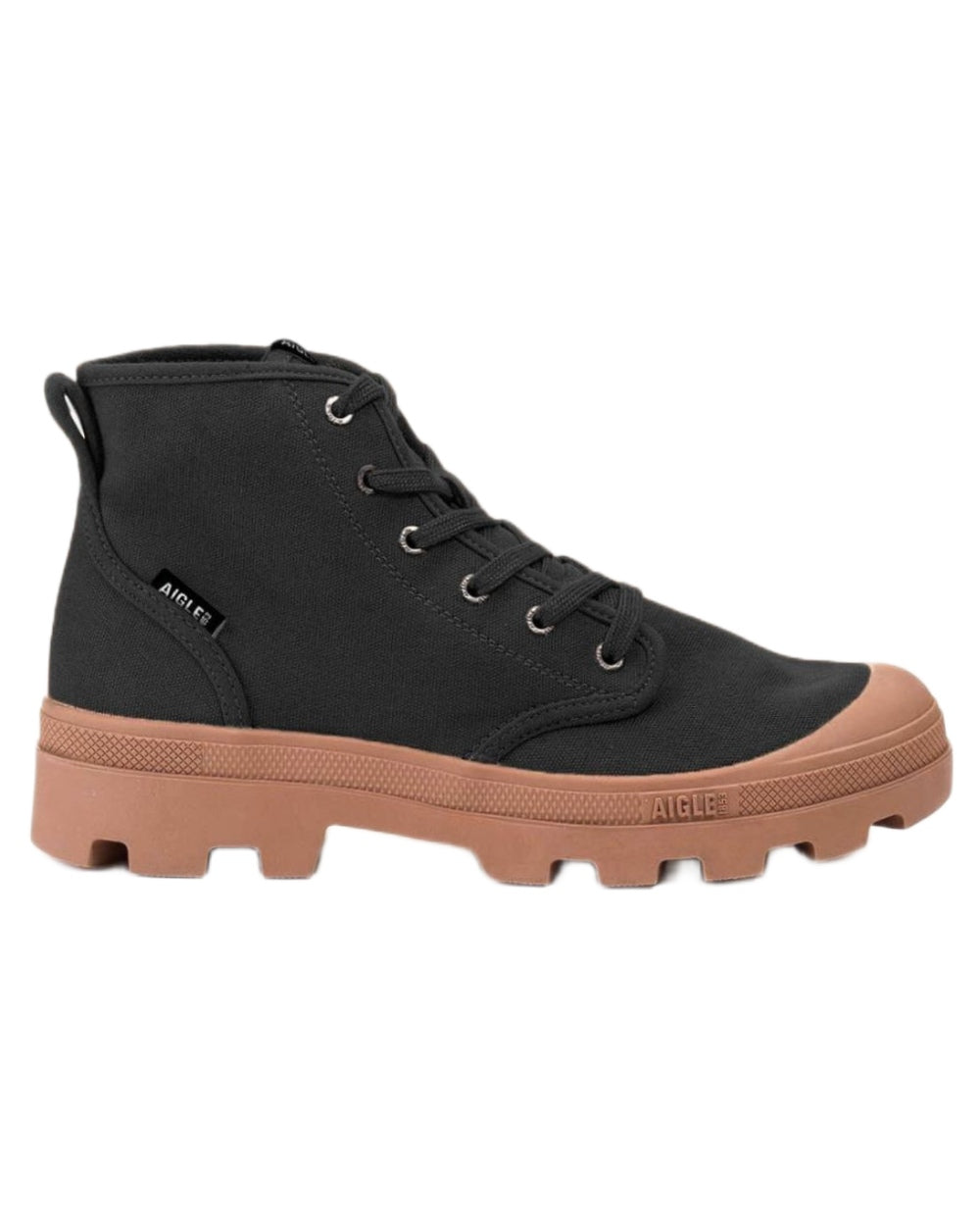 Noir coloured Aigle Mens Tenere CVS Versatile Shoes on white background 