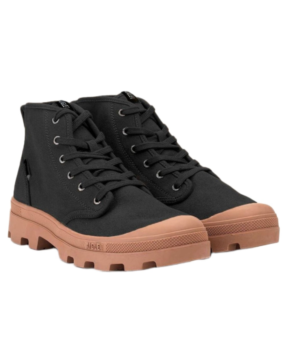 Noir coloured Aigle Mens Tenere CVS Versatile Shoes on white background 