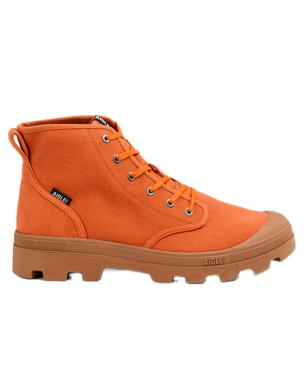 Raw Sienna coloured Aigle Mens Tenere CVS Versatile Shoes on white background 