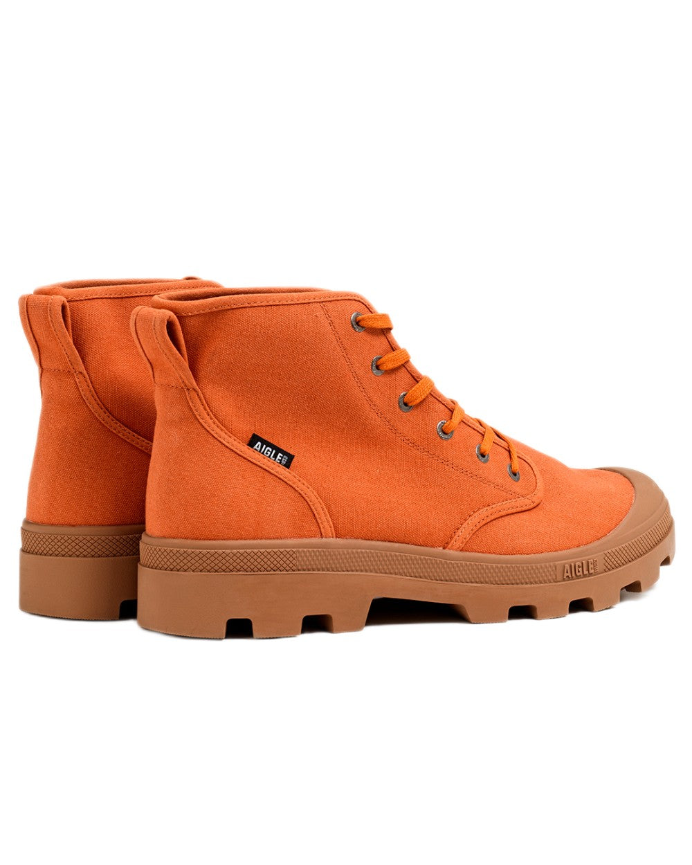 Raw Sienna coloured Aigle Mens Tenere CVS Versatile Shoes on white background 