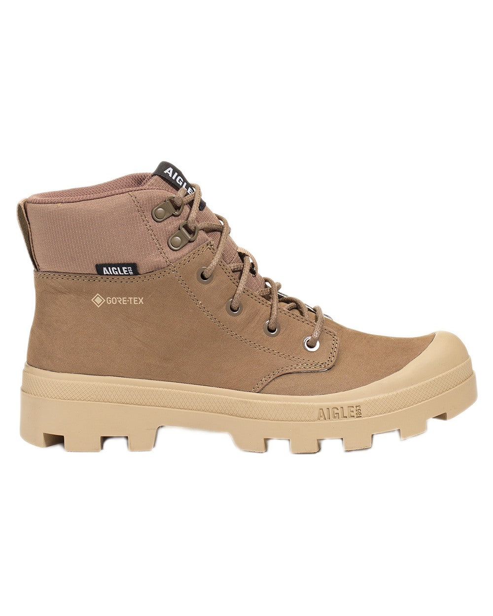 Chestnut coloured Aigle Mens Tenere LTR GTX Hiking Boots on white background 