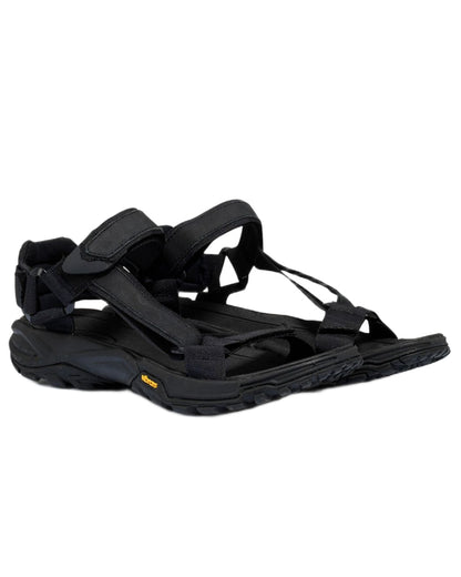 Noir coloured Aigle Mens Trail Sandal With Vibram Outsole on white background 