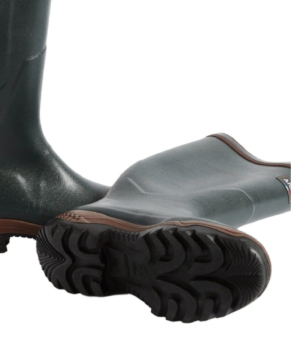 Bronze coloured Aigle Parcours 2 Wellington Boots on white background 