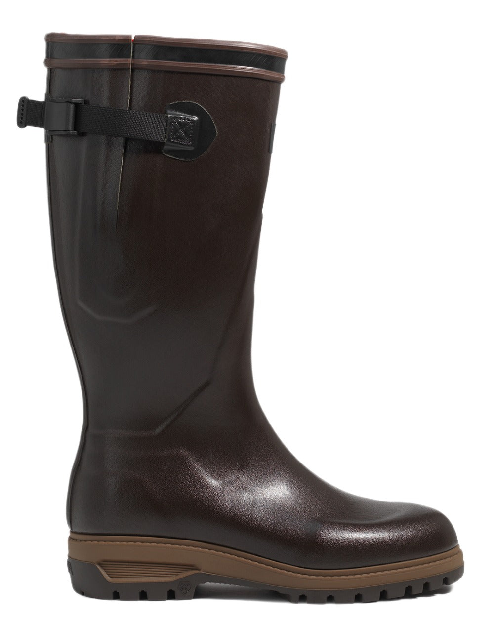 Brun coloured Aigle Parcours 3.0 Neomesh Lining Wellingtons on white background 