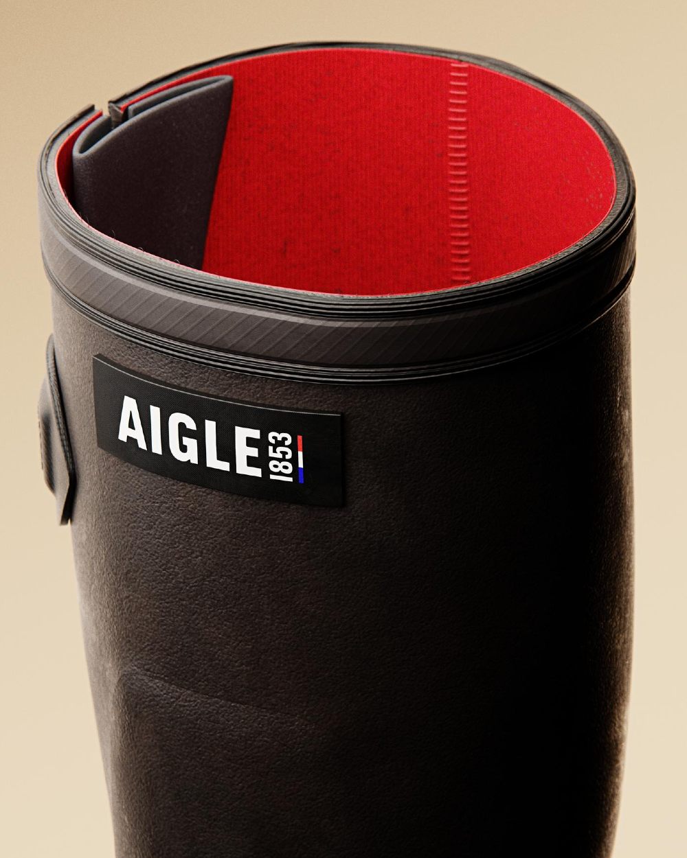 Brun coloured Aigle Parcours 3.0 Neomesh Lining Wellingtons on wall background 
