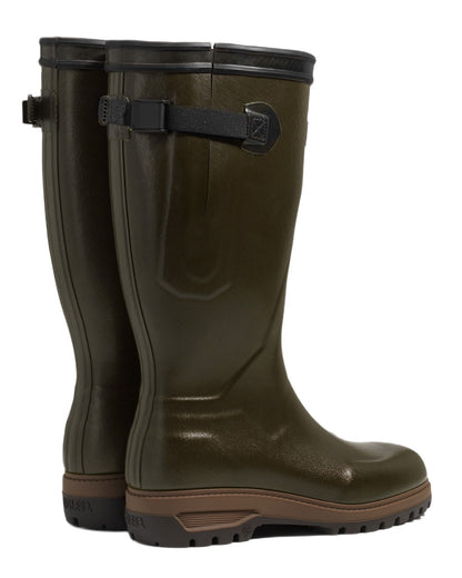 Vert Olive coloured Aigle Parcours 3.0 Neomesh Lining Wellingtons on white background 