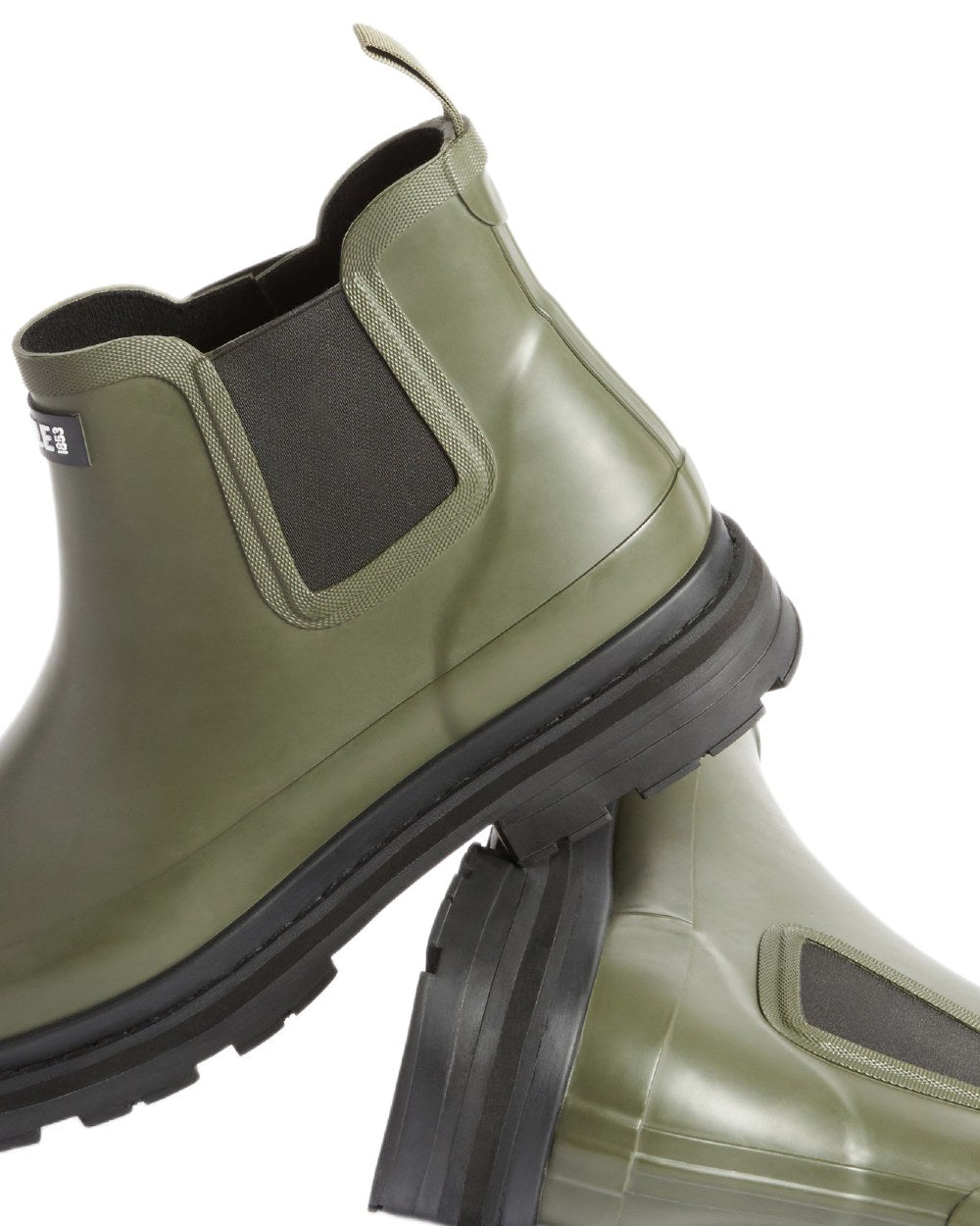 Avocat coloured Aigle Soft Rain 2 Ankle Boots on white background 