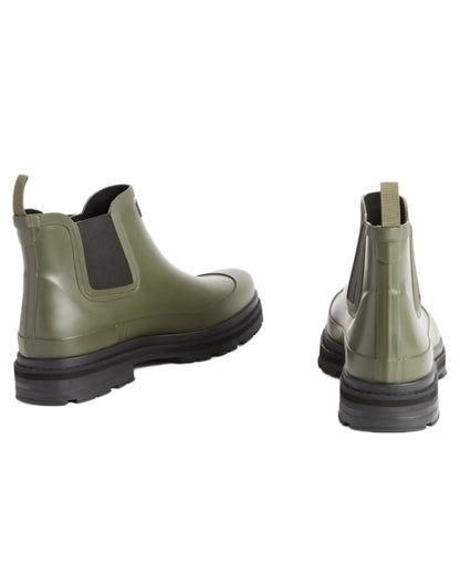 Avocat coloured Aigle Soft Rain 2 Ankle Boots on white background 