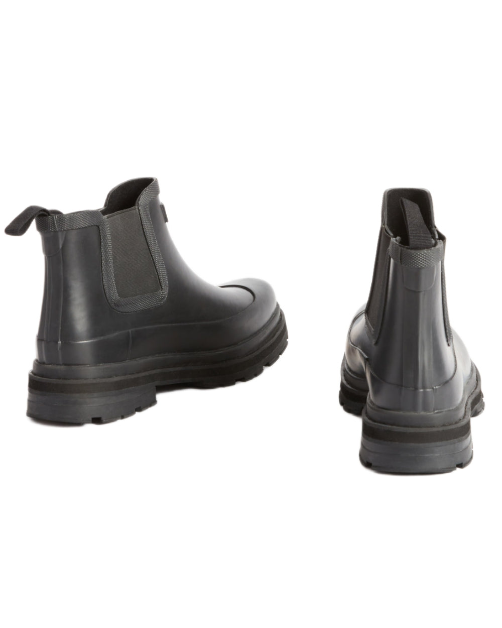 Noir coloured Aigle Soft Rain 2 Ankle Boots on white background 