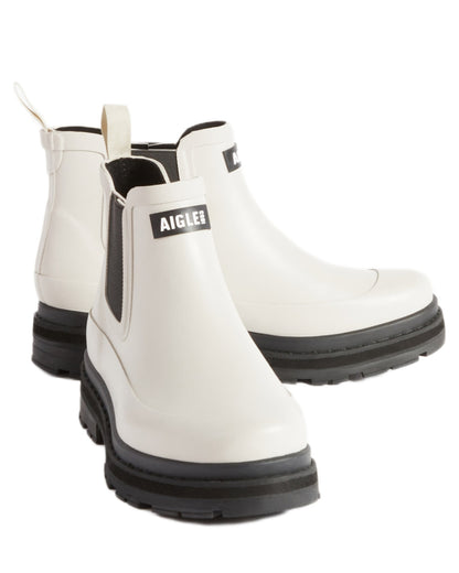 Sable coloured Aigle Soft Rain 2 Ankle Boots on white background 