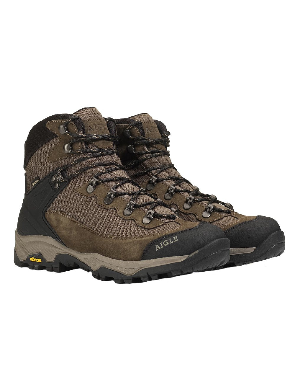 Taupe coloured Aigle Sonricker GTX Boots on white background 