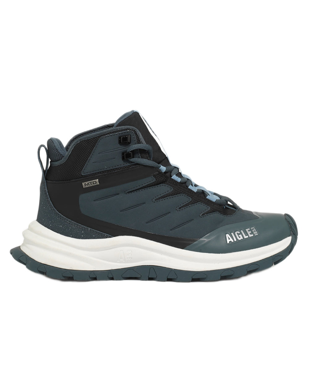 Carbone coloured Aigle Trekkix Hiking Shoes on white background 