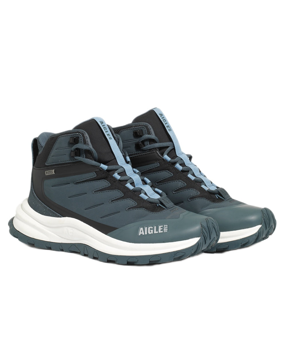 Carbone coloured Aigle Trekkix Hiking Shoes on white background 