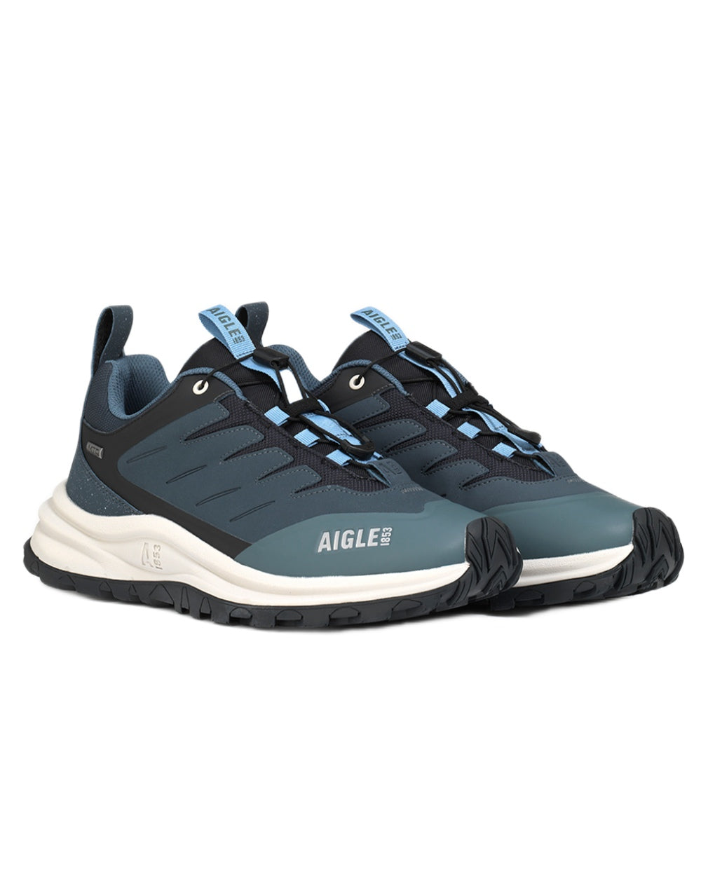 Carbone coloured Aigle Trekkix Low Rise MTD Trekking Shoes on white background 