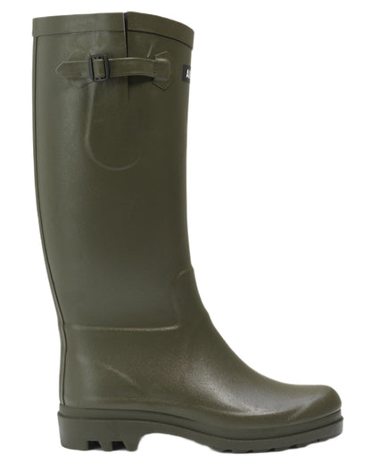 Khaki coloured Aigle Womens Aiglentine 2 Wellingtons on white background 