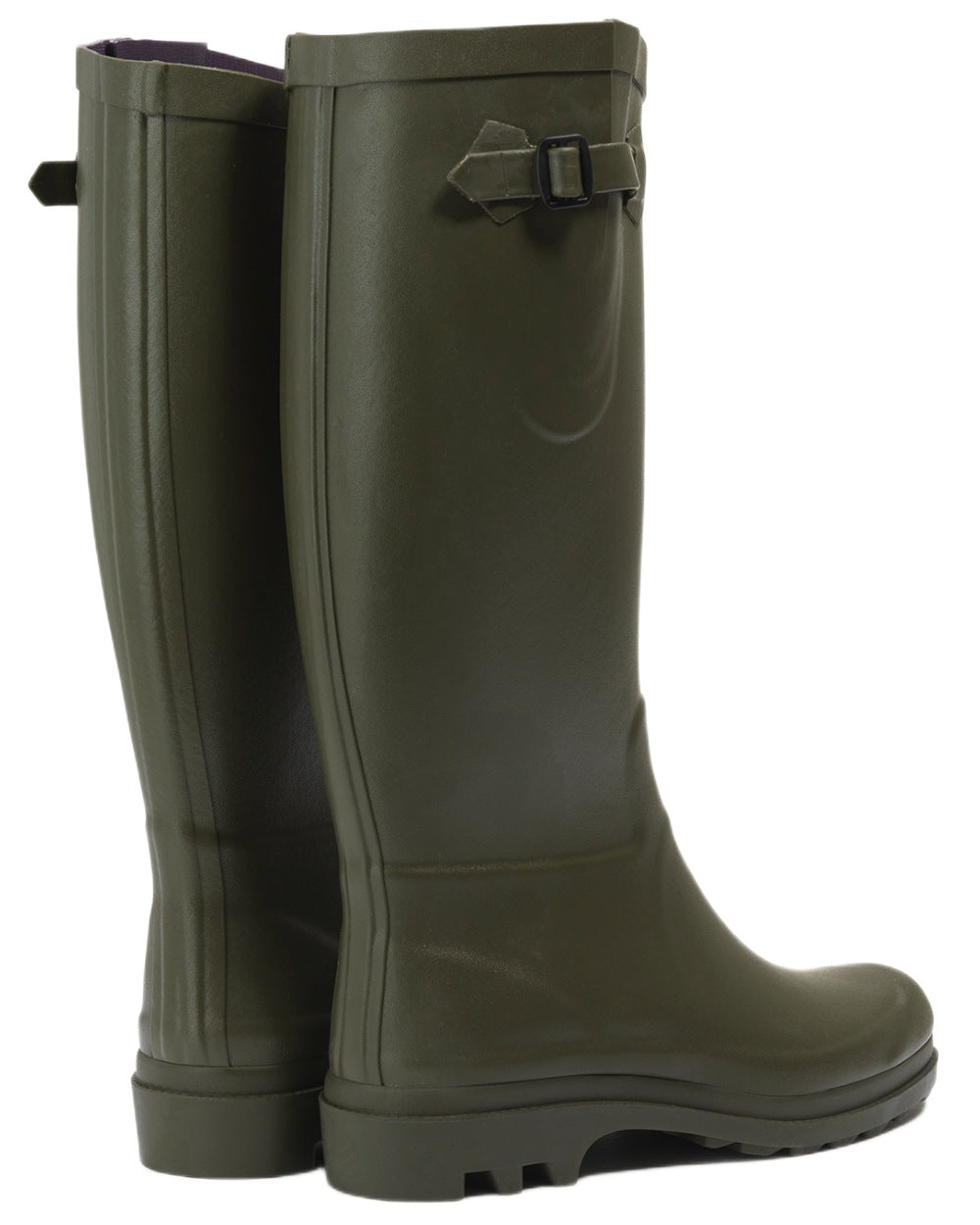 Khaki coloured Aigle Womens Aiglentine 2 Wellingtons on white background 