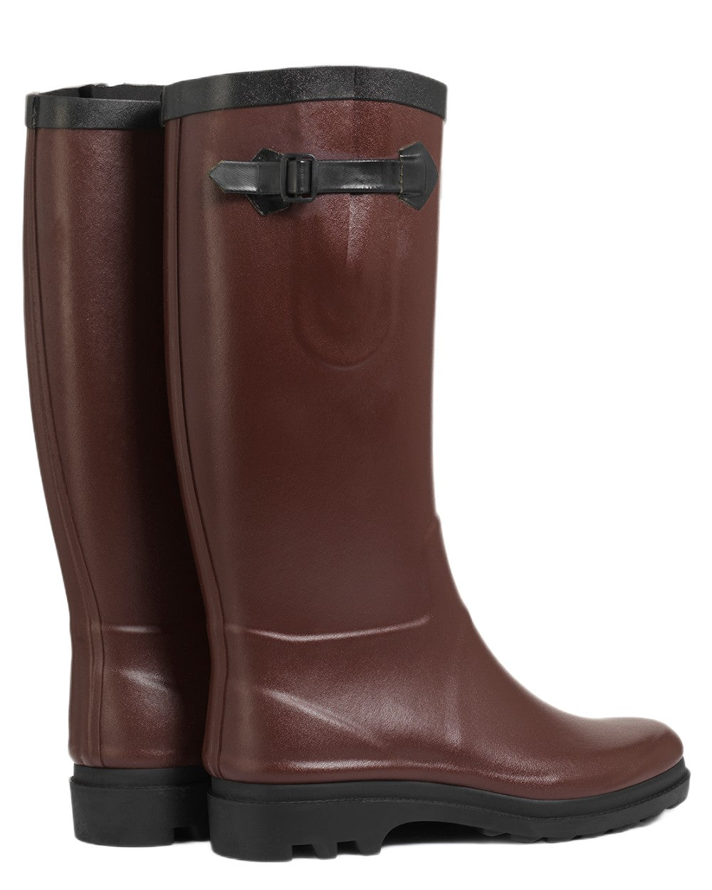 Sureau coloured Aigle Womens Aiglentine Fur Lined Wellingtons on white background 