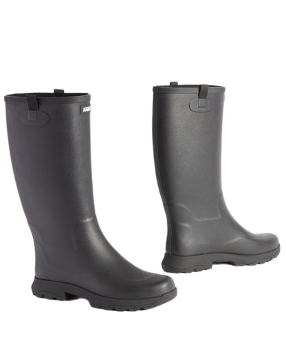 Black coloured Aigle Womens Alya High Leisure Boots on white background 