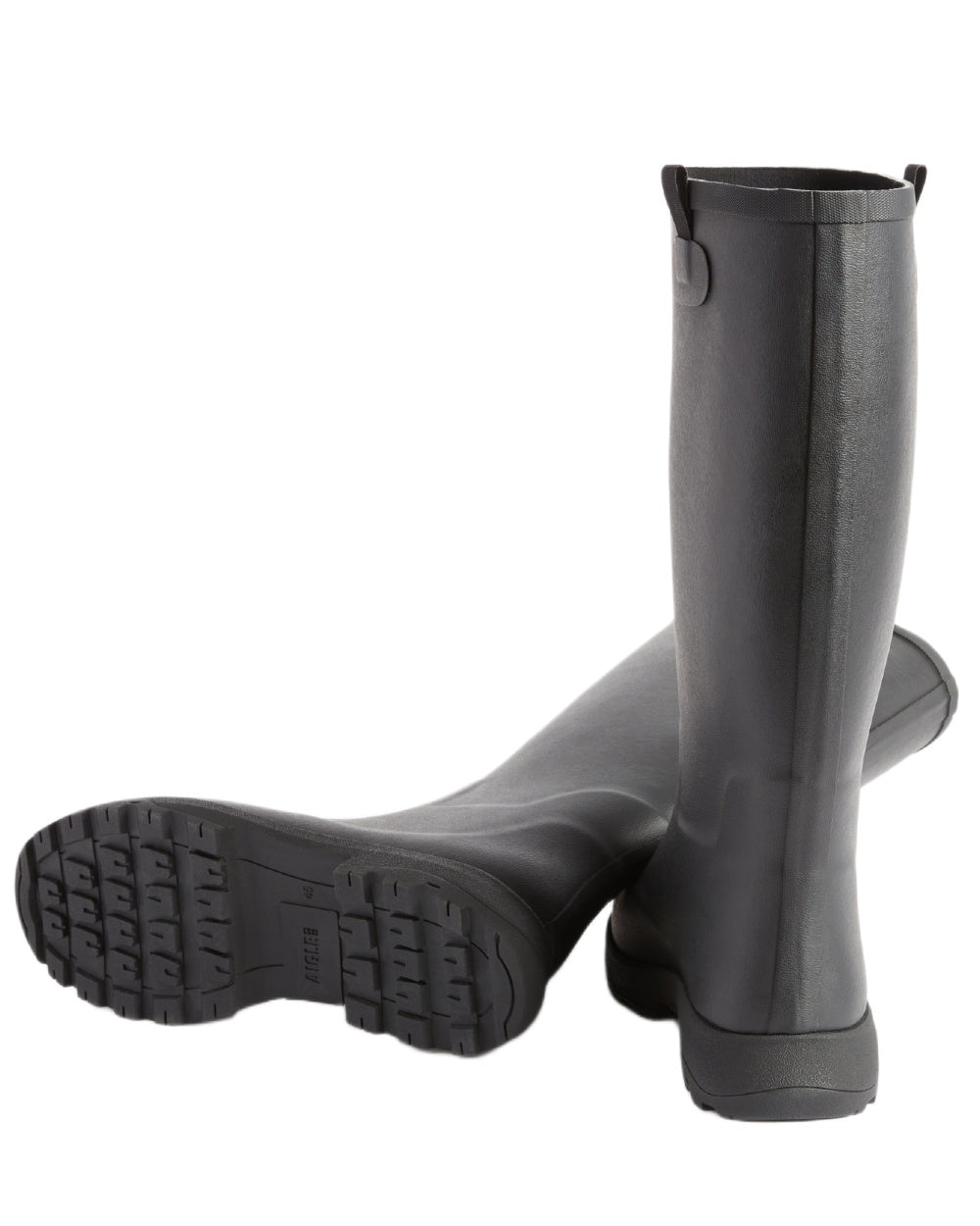 Black coloured Aigle Womens Alya High Leisure Boots on white background 