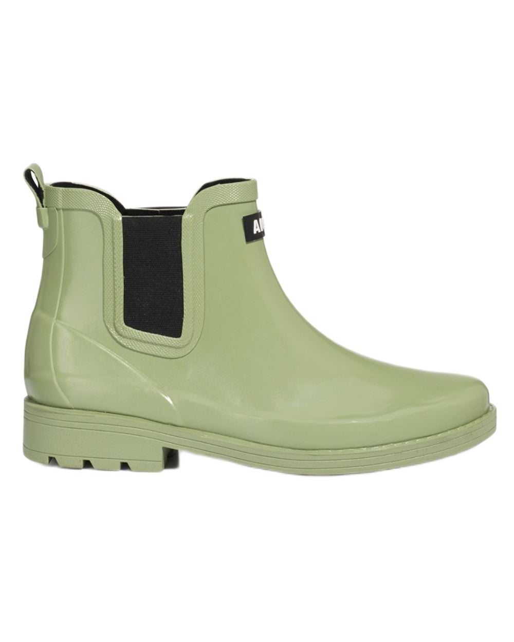 Amande coloured Aigle Womens Carville 2 Rain Ankle Boots on white background 
