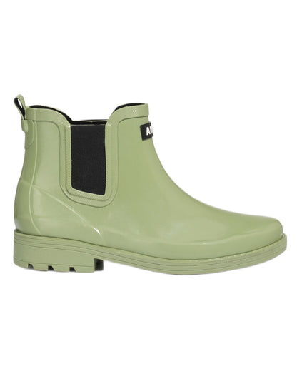 Amande coloured Aigle Womens Carville 2 Rain Ankle Boots on white background 