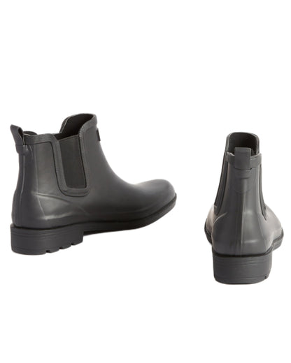 Noir coloured Aigle Womens Carville 2 Rain Ankle Boots on white background 