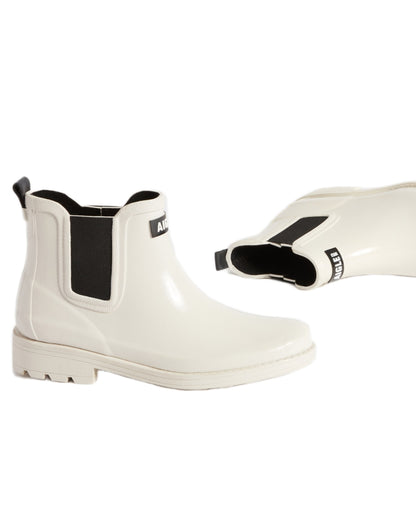 Sable coloured Aigle Womens Carville 2 Rain Ankle Boots on white background 