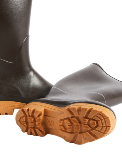 Brown coloured Aigle Womens Chambord Pro L2I Wellingtons on white background 