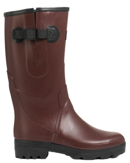 Sureau coloured Aigle Womens Chambord Var Wellingtons on white background 
