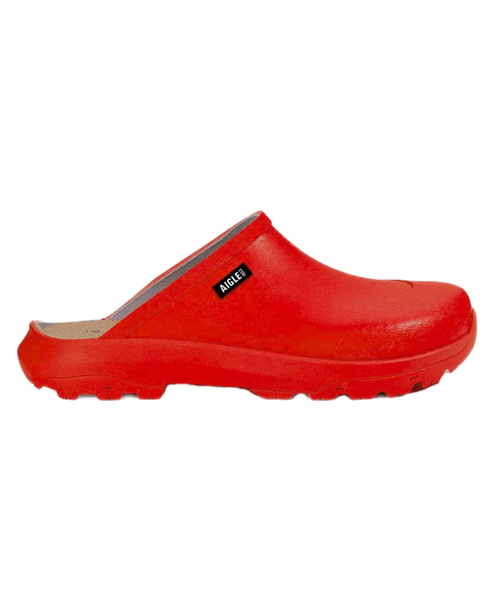 Poivron coloured Aigle Womens Corlay Clogs on white background 