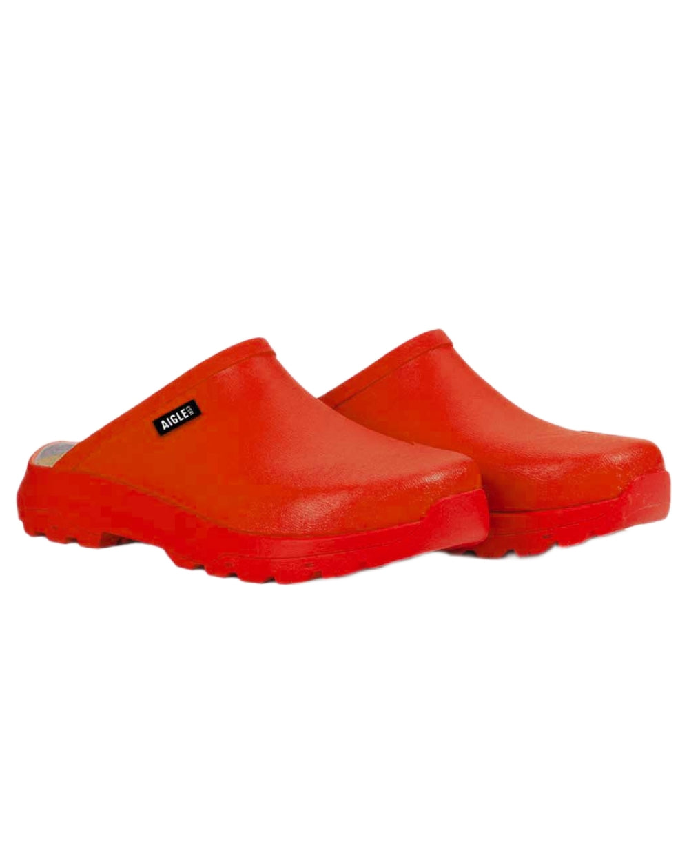 Poivron coloured Aigle Womens Corlay Clogs on white background 