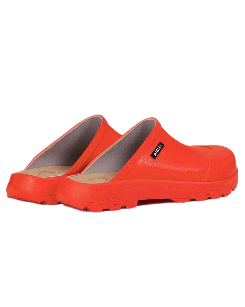 Poivron coloured Aigle Womens Corlay Clogs on white background 