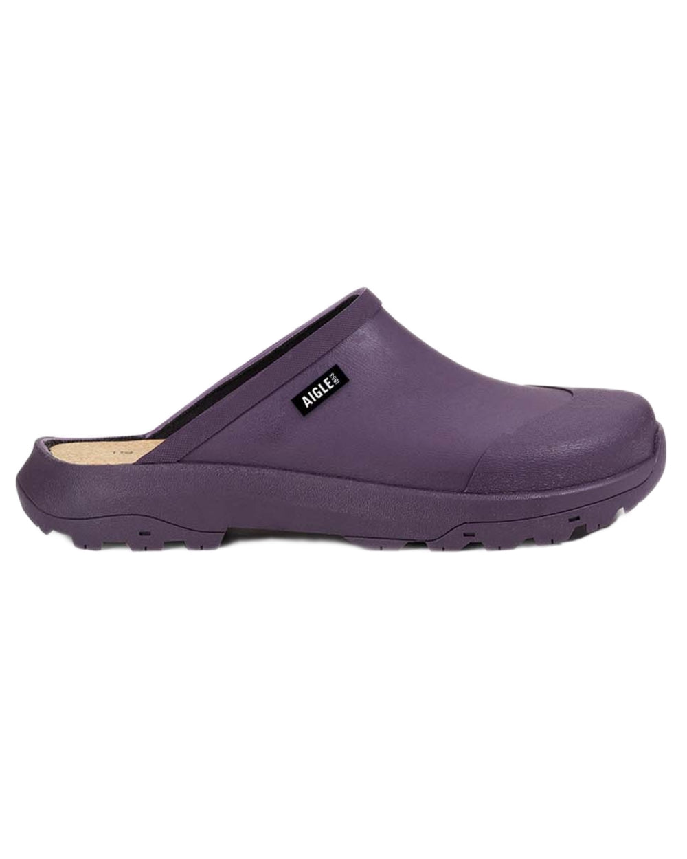 Wine coloured Aigle Womens Corlay Clogs on white background 