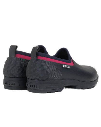 Marine coloured Aigle Womens Dual-Material Closed Clogs on white background 