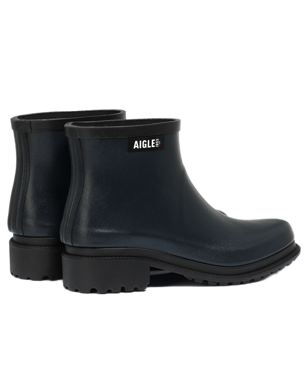 Empire FFL coloured Aigle Womens Fulfeel Low Rain Ankle Boots on white background 