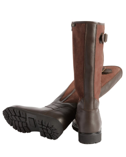 Dark Brown coloured Aigle Womens Inverss Gore-Tex Leather Boots on white background 