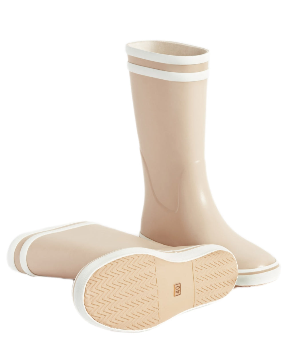 Sable coloured Aigle Womens Malounie 2 Ankle Wellingtons on white background 