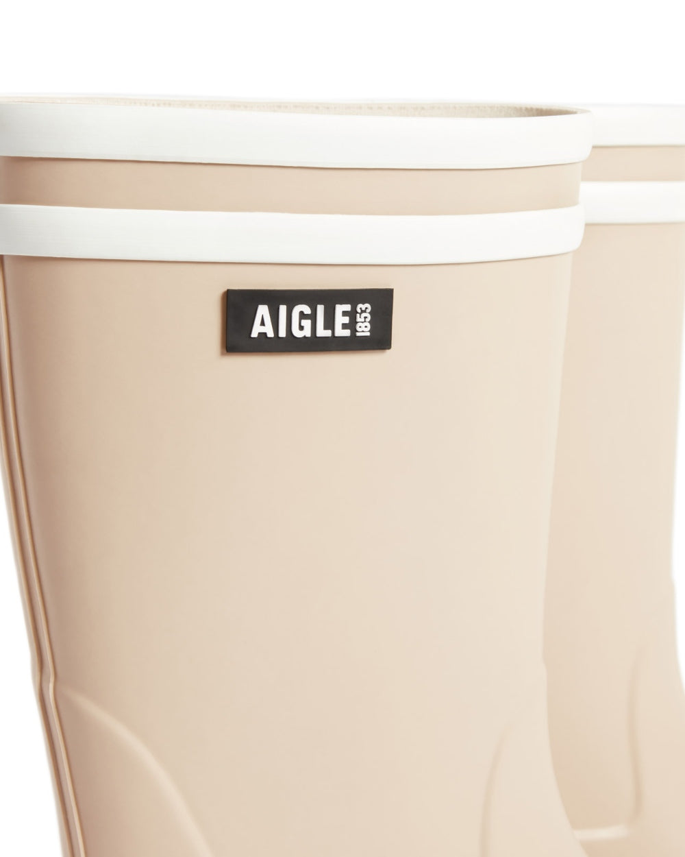 Sable coloured Aigle Womens Malounie 2 Ankle Wellingtons on white background 