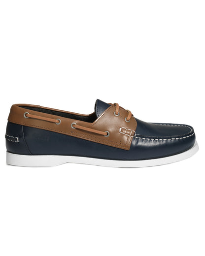 Marine Maroon coloured Aigle Womens Nubila Leather Deck Shoes on white background 