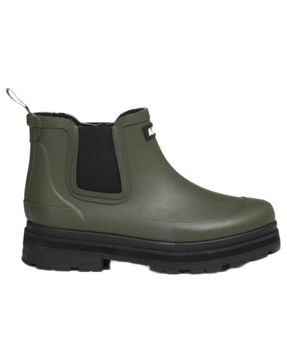 Avocat coloured Aigle Womens Soft Fur Hybrid Ankle Rain Boots on white background 