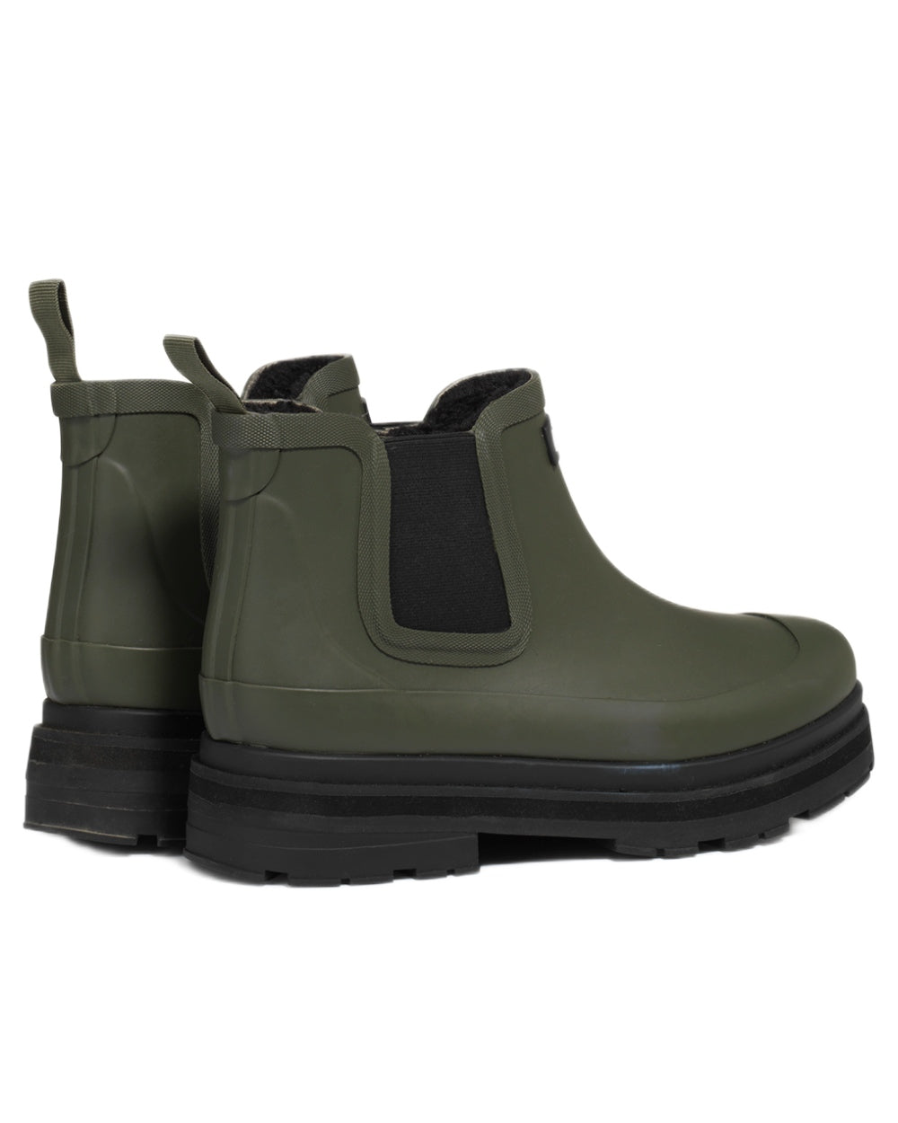 Avocat coloured Aigle Womens Soft Fur Hybrid Ankle Rain Boots on white background 