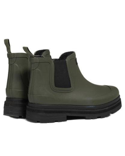 Avocat coloured Aigle Womens Soft Fur Hybrid Ankle Rain Boots on white background 