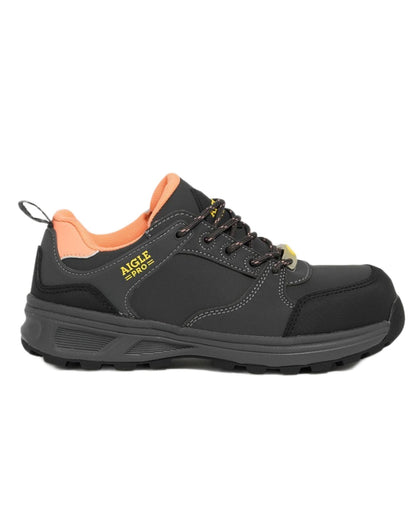 Grey Peach coloured Aigle Womens Solter S3 Ultra Lightweight Safety Shoes on white background 