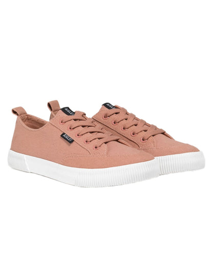 Misty Rose coloured Aigle Womens Tamarix Canvas Sneakers on white background 