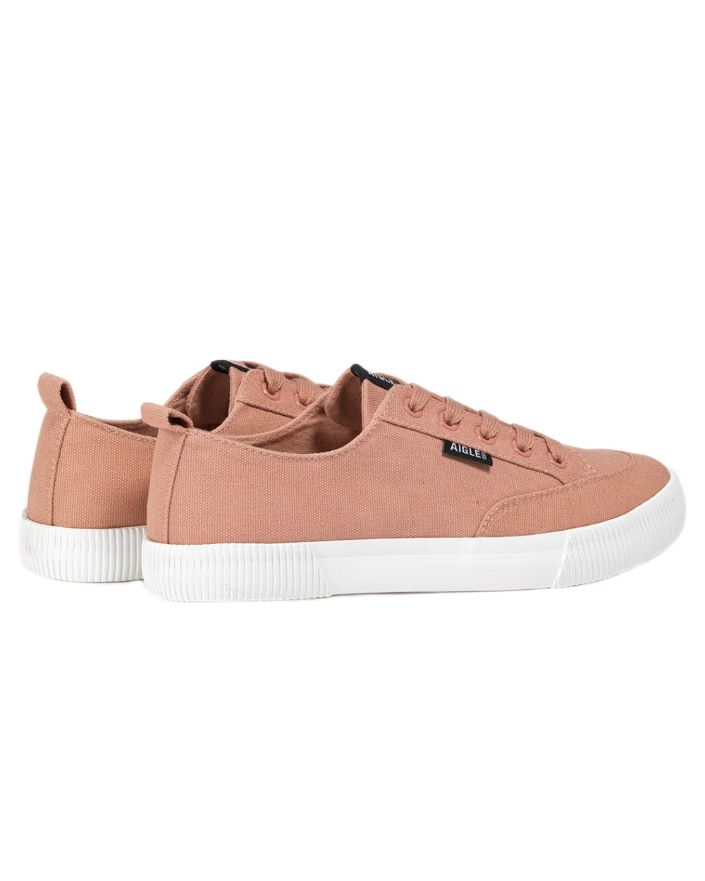 Misty Rose coloured Aigle Womens Tamarix Canvas Sneakers on white background 