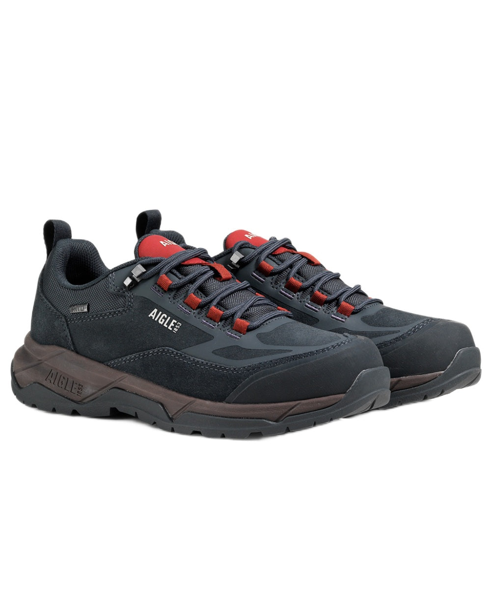 Bronze coloured Aigle Mens Palka Low MTD Ultra Light Hiking Shoes on white background 