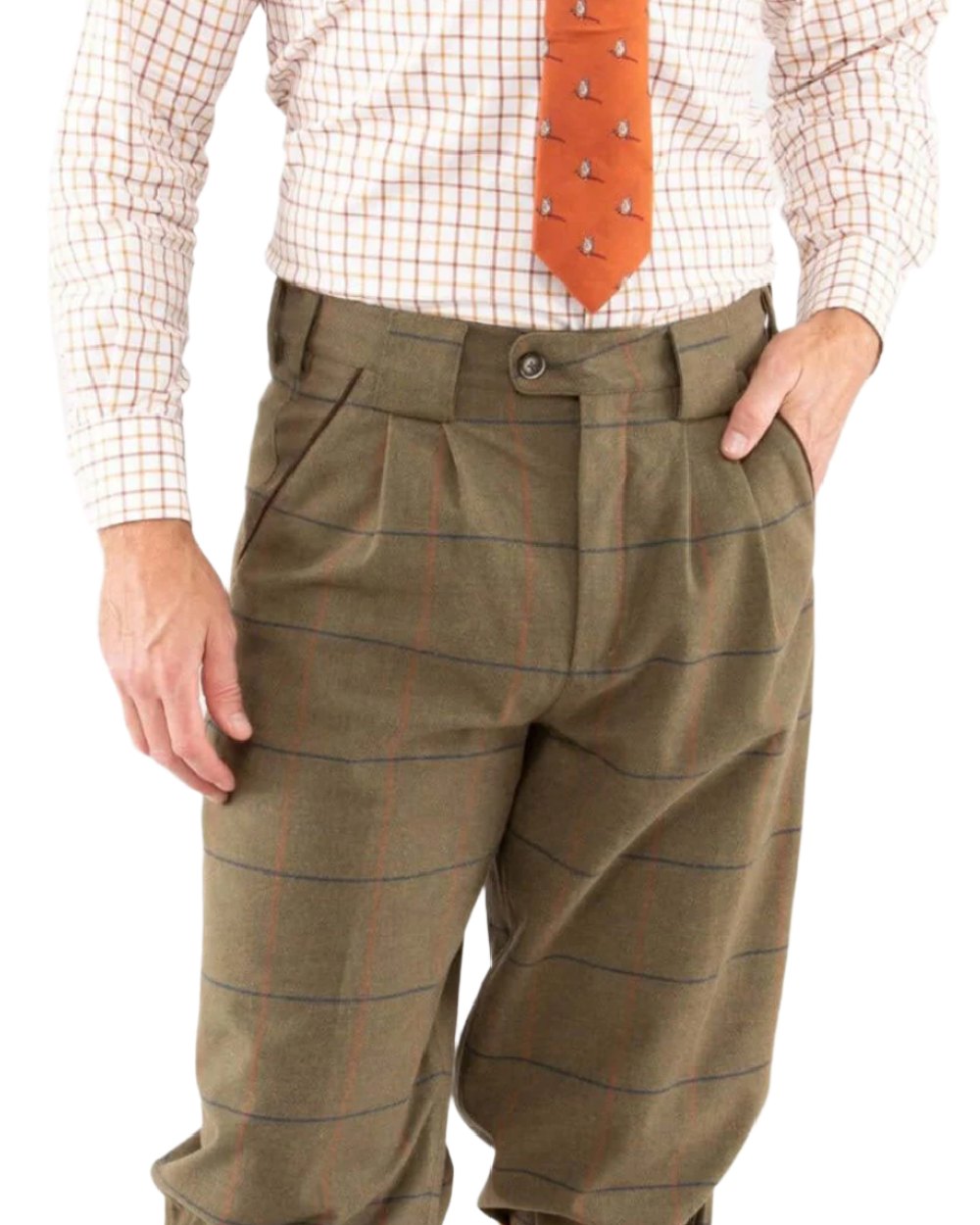 Basil Coloured Alan Paine Axford Breeks on white background 